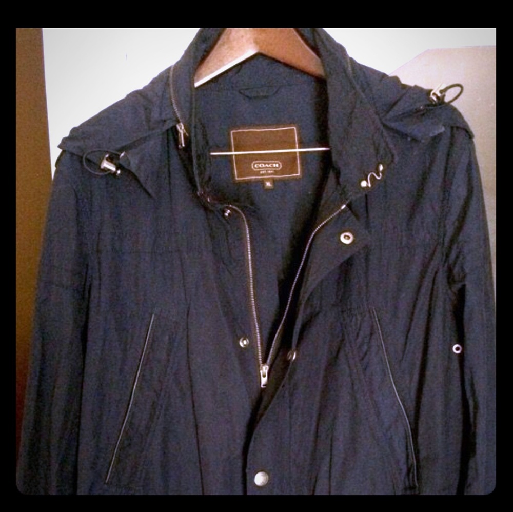 Mens Coach Rain Jacket Blue Size XL